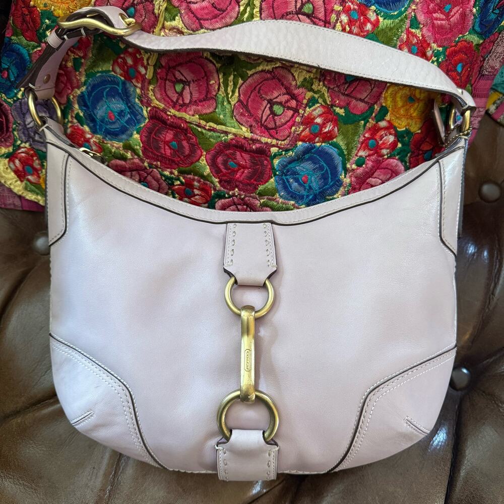 Coach Hamptons Leather Clip Hobo 11544 Lilac Pink Y2K 2007